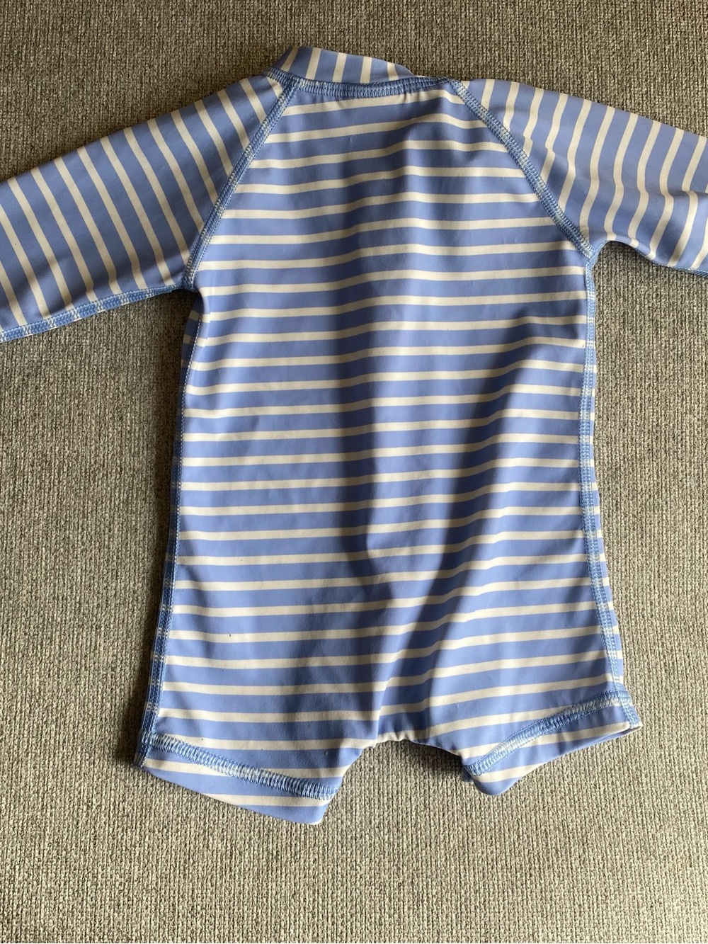 Hanna Andersson Blue and White Striped One-Piece Rash Guard - Picture 2 of 5